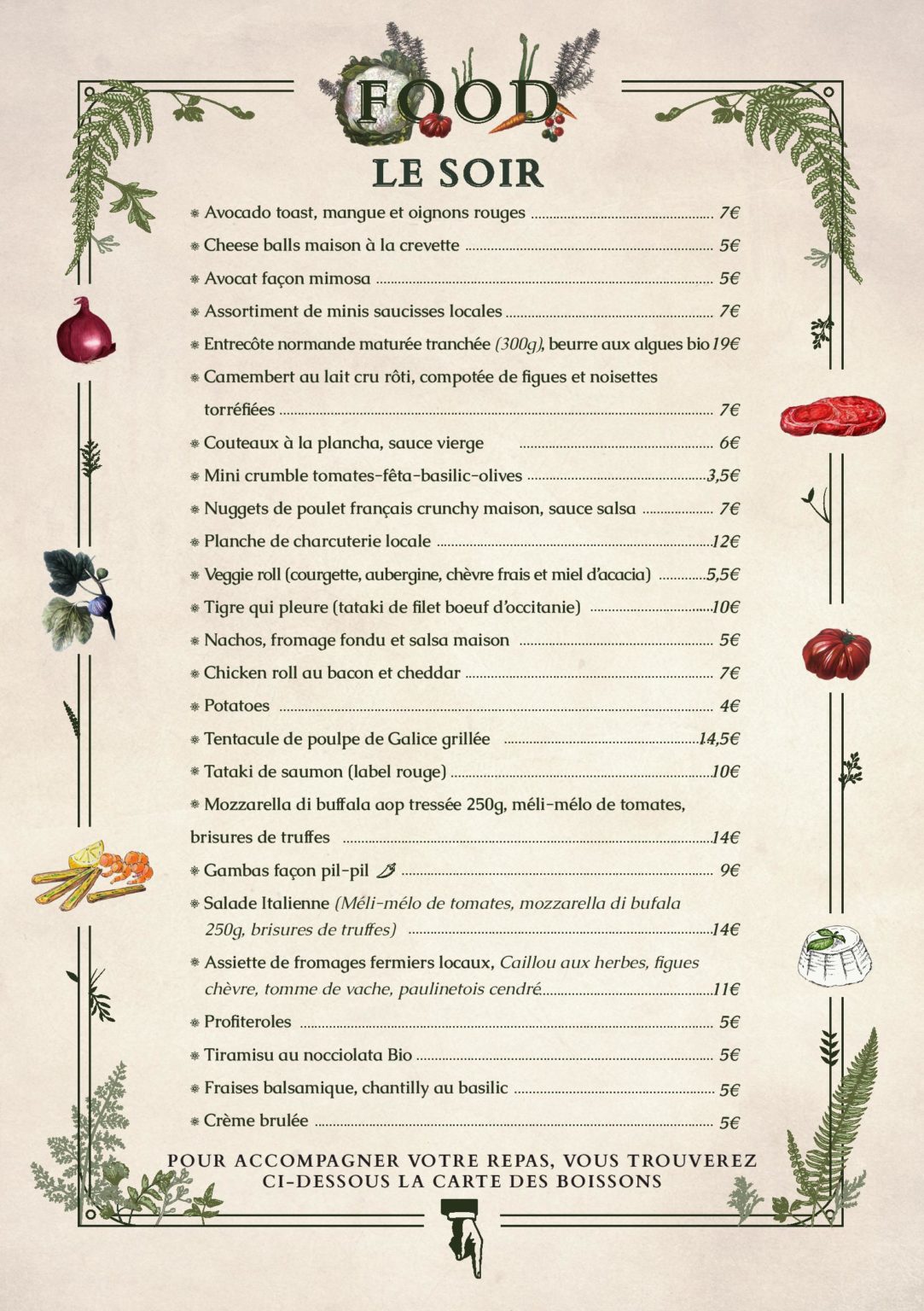 Carte The Botanist Pub